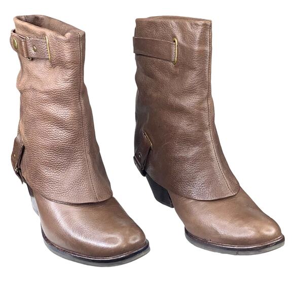 Matisse Women's Brown Leather Slouchy Cuffed Ankle Boot Size US 7.5 - Picture 5 of 11